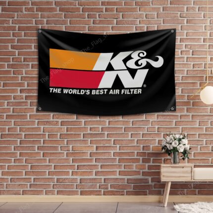 K&N k and n Motorsports High Flow Air Filters Banner Flag 3x5 ft Garage Wall Sign Decor