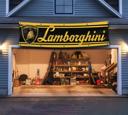 Lamborghini Banner 2x8 FT Racing Lambo Flag Car Show Garage Man Cave Wall Decor Sign