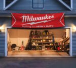 Milwaukee Tools Banner 2x8FT - Car Show Flag Garage Man Cave Wall Decor Sign