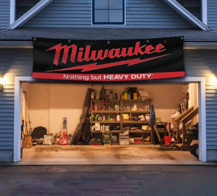 Milwaukee Tools Banner 2x8FT Car Show Flag Garage Man Cave Wall Decor Sign