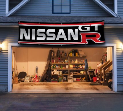 Nissan GTR Banner 2x8 FT – NISMO Racing Sport Speed Car Flag for Man Cave & Show Display