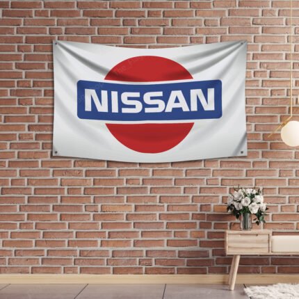 Nissan Car Logo Banner 3x5 FT – NISMO Racing Car Show Wall Flag for Man Cave & Garage Decor