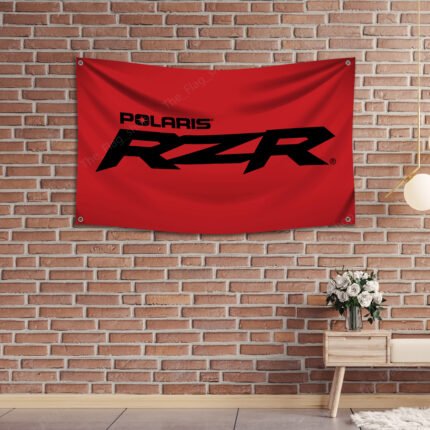 Polaris RZR Flag 3x5 FT – Racing Off-Road Car Show, Dirt Track, Garage, Man Cave Banner Wall Decor Sign