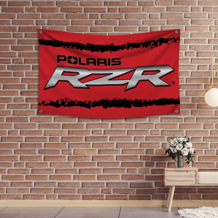 Polaris RZR Flag 3x5 FT – Racing, Car Show, Garage, and Man Cave Banner Wall Decor Sign