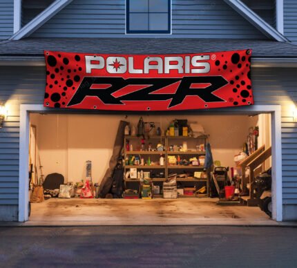 Polaris RZR Banner 2x8 FT – Off-Road Racing, Car Show, Dirt Track Competitions, Garage, Man Cave Wall Decor Sign