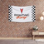 Pontiac checkered Flag Banner 3x5ft – Racing Car Flag, Man Cave, Garage Decor, Large Sign