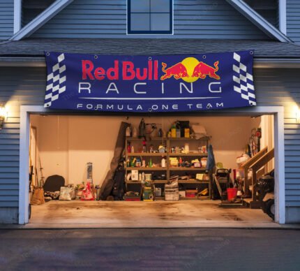 Red Bull Racing Flag 2x8ft – Car Show, Red Bull Formula One Team Banner, Garage, Man Cave Wall Decor Sign