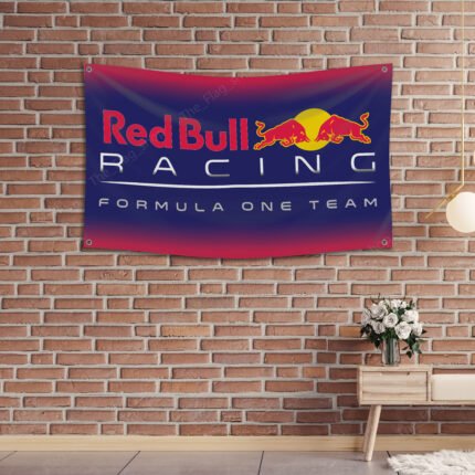 Red Bull Racing Flag 3x5ft – Car Show Banner, Garage, Man Cave Wall Decor Sign