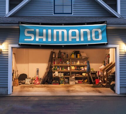 Shimano Banner 2x8ft – Fishing Flag, Cycling Equipment, Man Cave Wall Decor Sign