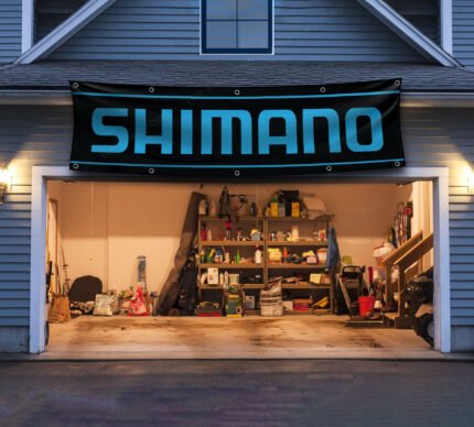 Shimano Banner 2x8ft – Fishing Flag, Cycling Equipment, Man Cave Wall Decor Sign