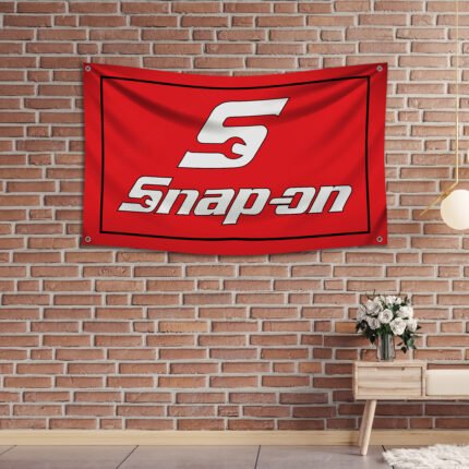 Snap-on Flag 3x5Ft – Racing Car Banner, Tools, Garage Man Cave Wall Decor Sign