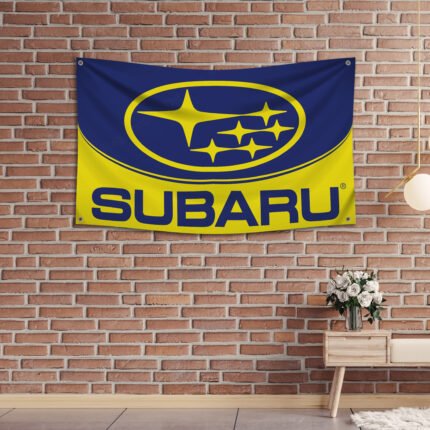 Subaru Flag 3x5ft – Car Show Banner, Street Racing, Man Cave Garage Wall Decor Sign