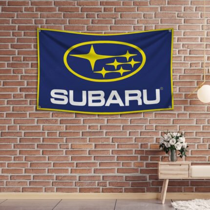 Subaru Flag 3x5ft – Car Show Banner, Street Racing, Man Cave Garage Wall Decor Sign