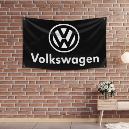 Volkswagen Flag 3x5ft – VW Banner Jetta Passat Golf GTI Racing, Garage Workshop Wall Decor Sign