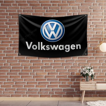 Volkswagen Flag 3x5ft – VW Banner Jetta Passat Golf GTI Racing, Garage Workshop Wall Decor Sign