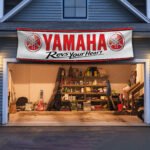 Yamaha Banner 2x8ft Revs Your Heart Flag MotorcycleShow Man Cave Flag Garage Wall Decor Large Sign