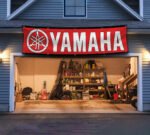 Yamaha Banner 2x8ft – Motorcycle Show Red Flag, Man Cave, Garage Wall Decor Large Sign