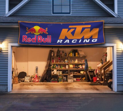 Redbull KTM 2x8 FT Banner Motorcycle Racing Flag Show Garage Man Cave Wall Decor