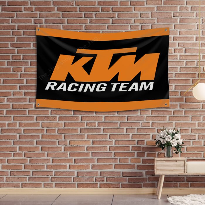 KTM Racing Flag 3x5FT Motorcycle Banner Car Show Garage Man Cave Wall Sign Decor