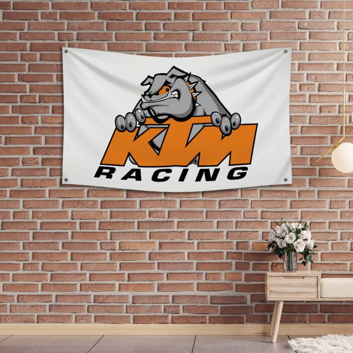 KTM Racing Flag 3x5FT Motorcycle Banner Car Show Garage Man Cave Wall Sign Decor