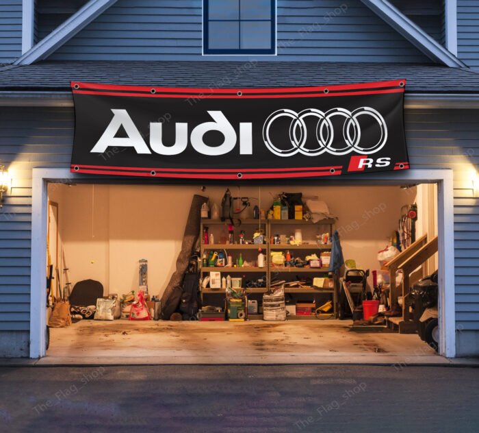 "Celebrate your passion for Audi and motorsport with this eye-catching 2x8 ft Audi Sport banner. Designed for car racing enthusiasts, this flag features bold graphics that make it the perfect addition to any garage, man cave, or automotive showroom. Whether you're decorating for a car show, upgrading your wall décor, or creating a standout display, this durable banner is built to impress. Its high-quality construction ensures it’s suitable for both indoor and outdoor use, making it a versatile choice for Audi fans who want to showcase their love for precision engineering and racing performance."