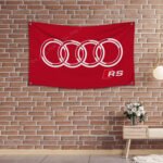 "Express your passion for Audi RS Sport with this 3x5 ft flag. Perfect for car racing shows, garages, man caves, and wall décor, this durable banner features bold Audi RS Sport branding. Ideal for both indoor and outdoor use, it’s the ultimate sign to showcase your love for high-performance cars and motorsport."