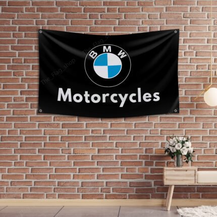 "Enhance your space with this 3x5 ft BMW Motorcycles flag. Ideal for garages, shops, man caves, and wall décor, this durable banner features bold BMW Motorcycles branding. Perfect for showcasing your passion for motorcycle racing and the brand’s heritage, this flag is great for both indoor and outdoor use."