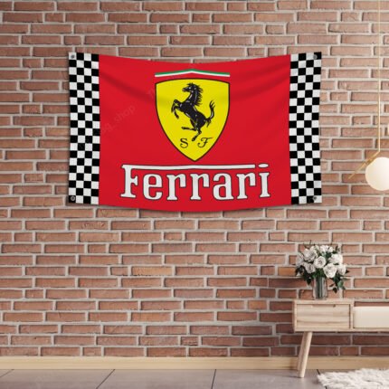 "Celebrate your passion for speed and luxury with this Ferrari Racing Checkered Flag, a must-have for car enthusiasts and racing fans. This 3x5 ft flag combines the iconic Ferrari logo with classic checkered racing graphics, making it perfect for garages, man caves, workshops, or car show displays. Crafted from durable, high-quality materials, it offers vibrant colors and long-lasting performance, suitable for both indoor and outdoor use. Highlighting Ferrari’s legendary status in motorsport and Formula 1, this flag adds a dynamic and stylish touch to any space. Whether you're a collector, a racing aficionado, or an admirer of Italian automotive excellence, this Ferrari Racing Checkered Flag is the ultimate décor piece to showcase your love for speed and precision."