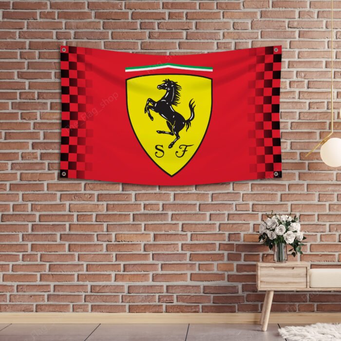 "Celebrate your passion for speed and luxury with this Ferrari Racing Checkered Flag, a must-have for car enthusiasts and racing fans. This 3x5 ft flag combines the iconic Ferrari logo with classic checkered racing graphics, making it perfect for garages, man caves, workshops, or car show displays. Crafted from durable, high-quality materials, it offers vibrant colors and long-lasting performance, suitable for both indoor and outdoor use. Highlighting Ferrari’s legendary status in motorsport and Formula 1, this flag adds a dynamic and stylish touch to any space. Whether you're a collector, a racing aficionado, or an admirer of Italian automotive excellence, this Ferrari Racing Checkered Flag is the ultimate décor piece to showcase your love for speed and precision."