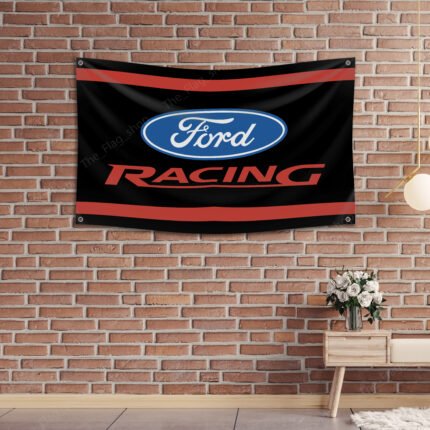 Ford Racing Flag #3x5ft Car Truck Show Garage Workshop Man Cave Wall Decor Sign