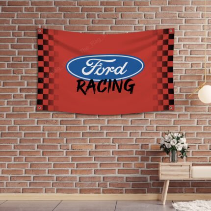 Ford Checkered Flag 3x5Ft Car Truck Racing Show Garage ManCave Wall Decor Banner