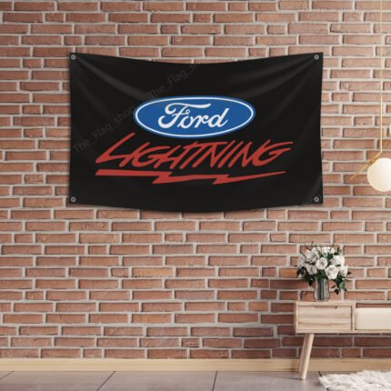 Ford Lightning Flag 3x5ft Car Truck Racing Show Garage Man Cave Wall Banner Sign