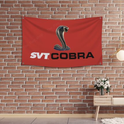 Ford SVT Cobra Flag 3x5 ft Shelby Racing Banner Car Truck Garage Man Cave Wall Banner