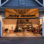 Harley Davidson Motorcycle Banner 2x8 ft Garden Flag Mount Man Cave Banner Garage Sign