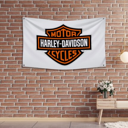 Harley Davidson Flag 3x5 FT Banner Man Cave Garage Workshop Wall Decor Sign