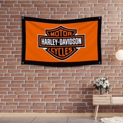 Harley Davidson Flag 3x5 FT Banner Man Cave Garage Workshop Wall Decor Sign