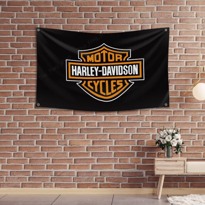 Harley Davidson Flag 3x5 FT Banner Man Cave Garage Workshop Wall Decor Sign 2023