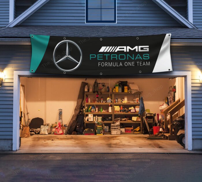 Mercedes Benz AMG Banner 2x8 ft Petronas Formula One TeamFlag Garden Man cave garage workshop Wall Decor Display sign