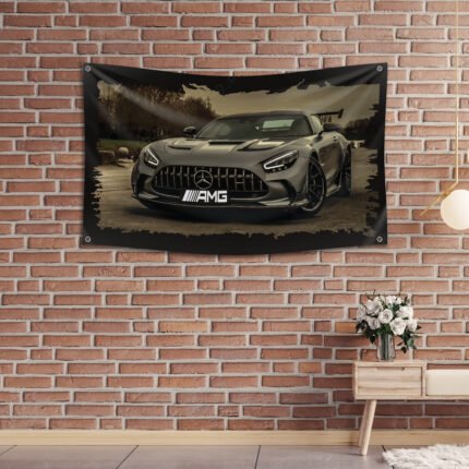 Mercedes Benz AMG 3x5ft Photo Flag Racing Sport Car Image Banner Car Show Garage Man Cave Wall Decor