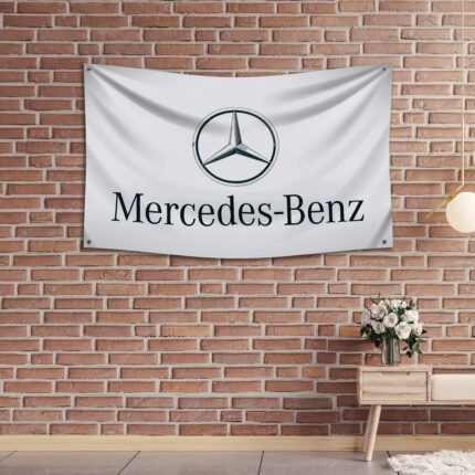 Mercedes Benz Flag 3x5ft AMG Racing Banner Car Show Garage Man Cave Wall Decor