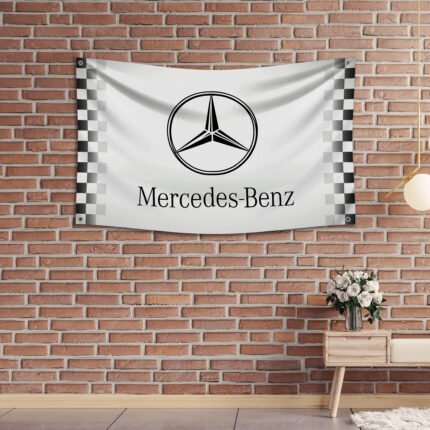 Mercedes Benz AMG 3x5ft Sport Flag Racing Checkered Banner Car Show Garage Man Cave Wall Decor