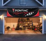 Pontiac Flag Banner 2x8ft – Racing Car Flag, Man Cave, Garage Wall Decor, Large Sign