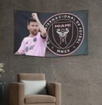 "Support Inter Miami CF and Lionel Messi with this premium 3x5 ft flag featuring The Herons' iconic logo. Perfect for MLS fans, stadium events, tailgating, or home décor, this durable banner is a must-have for Messi and soccer enthusiasts."