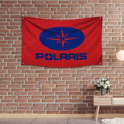 Polaris Flag 3x5FT – Off-Road Vehicle Racing Car Banner, Man Cave Wall Decor Sign