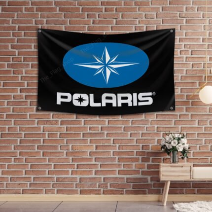 Polaris Flag 3x5FT – Off-Road Vehicle Racing Car Banner, Man Cave Wall Decor Sign