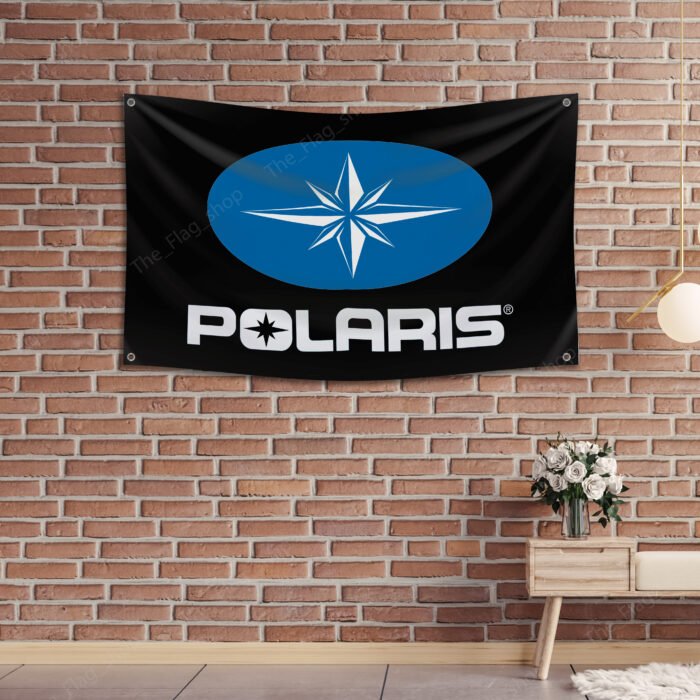 Polaris Flag 3x5FT – Off-Road Vehicle Racing Car Banner, Man Cave Wall Decor Sign