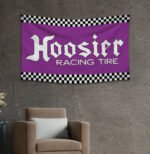 Hoosier Flag 3x5ft Car Show Racing Tire Banner Garage Man Cave Wall Decor Sign