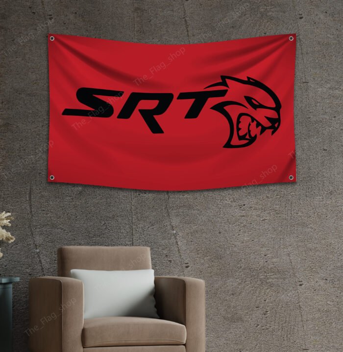 "Showcase your passion for high-performance vehicles with this Dodge SRT flag, perfect for car enthusiasts and racing fans. Featuring bold SRT branding and iconic Dodge graphics, this flag is ideal for garages, man caves, workshops, or car shows. Made from durable, high-quality materials, it’s designed for both indoor and outdoor use. Celebrate the power, speed, and legacy of Dodge SRT with this vibrant and stylish flag, a must-have décor piece for any true fan of American muscle and performance engineering."