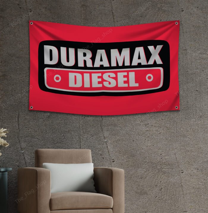 "Show your pride in Duramax Diesel power with this 3x5 ft banner, perfect for truck enthusiasts and fans of heavy-duty engines. Featuring bold Duramax Diesel branding and graphics, this durable banner is ideal for garages, man caves, workshops, or truck shows. Made from high-quality materials, it’s designed for both indoor and outdoor use, ensuring vibrant colors and long-lasting appeal. Celebrate the strength, performance, and legacy of Duramax Diesel engines with this must-have décor piece, perfect for showcasing your love for powerful, reliable diesel technology."