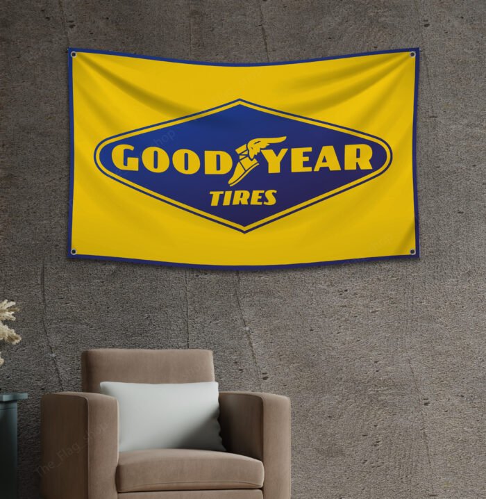 Goodyear Tires Banner 3x5 ft Car Show Garage Sign Man Cave Wall Decor Flag